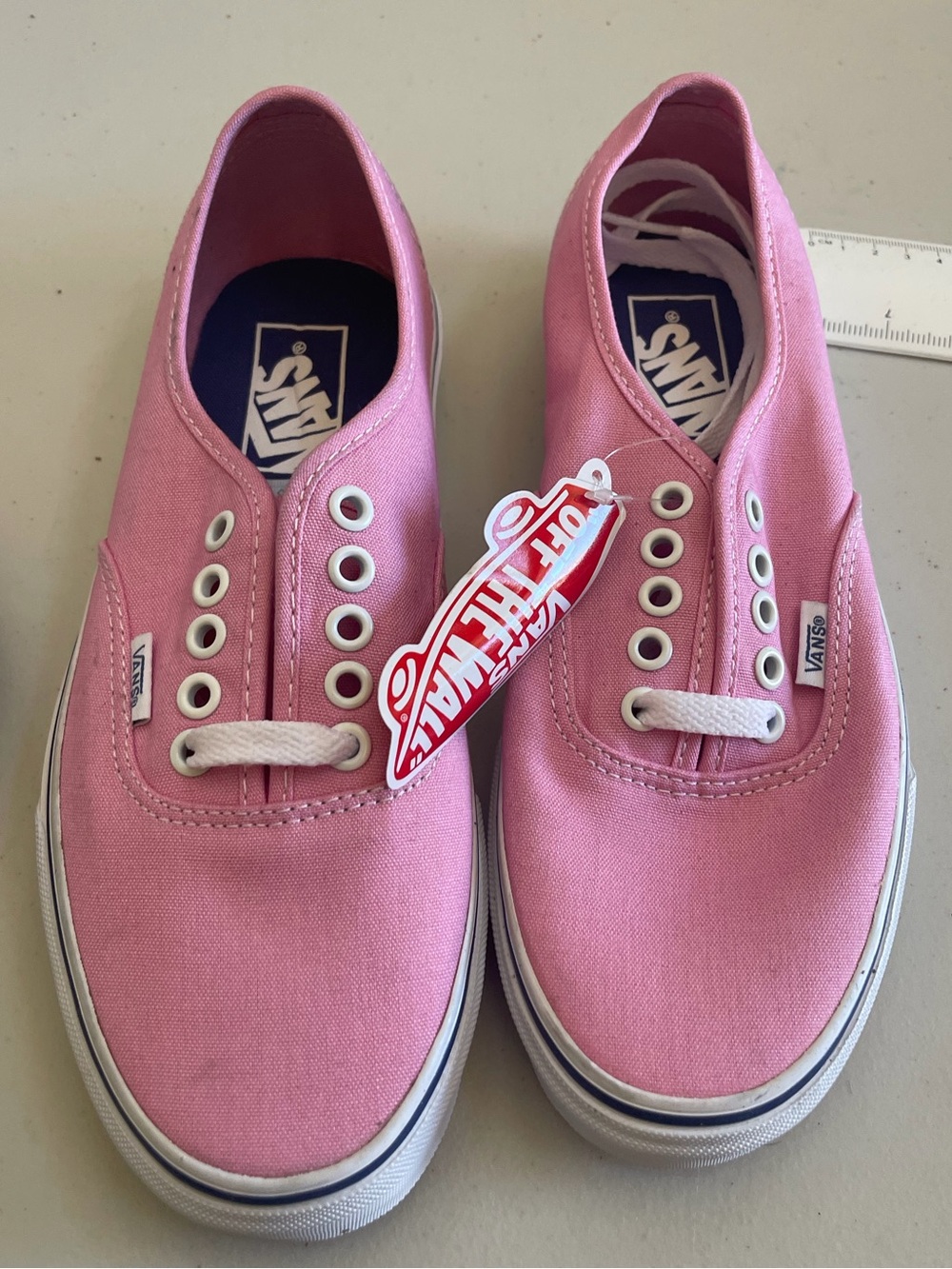 Vans Low-Top Canvas Sneakers in Pink and White